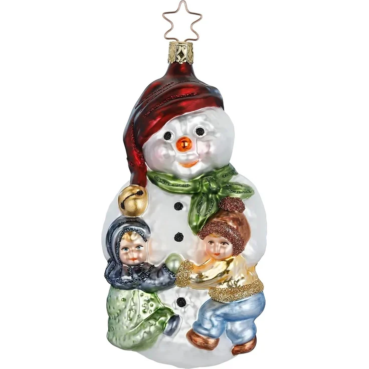 Tanz um den Schneemann 15cm Figuren Glasornament Inge-Glas Weihnachtsschmuck – Bild 1