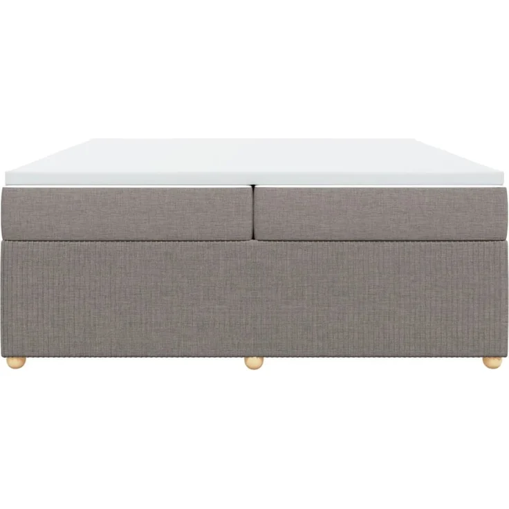 vidaXL Boxspringbett mit Matratze Taupe 200x200 cm Stoff 3285599 – Bild 4