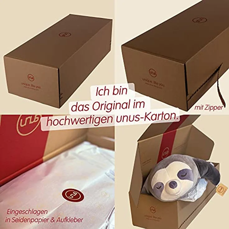 UNUS HOME Aufbewahrungsbox Faultier Kissen (1 St, 50 cm), Lagerungskissen Stillkissen Kissen für Kinder Dekoration extrem weich – Bild 7