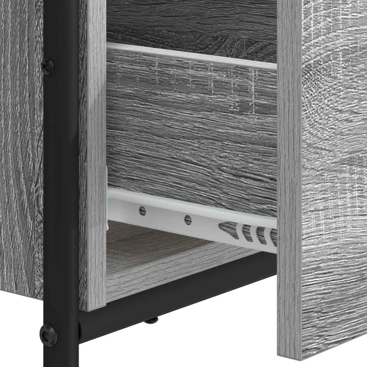 vidaXL Schreibtisch mit Stauraum Sonoma-Grau 131,5 x 50 x 75,5 cm 8008047 – Bild 8