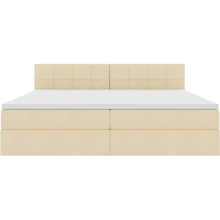vidaXL LED-Speicherbett mit Matratze Creme 200 x 200 cm Stoff 3371170 – Bild 8