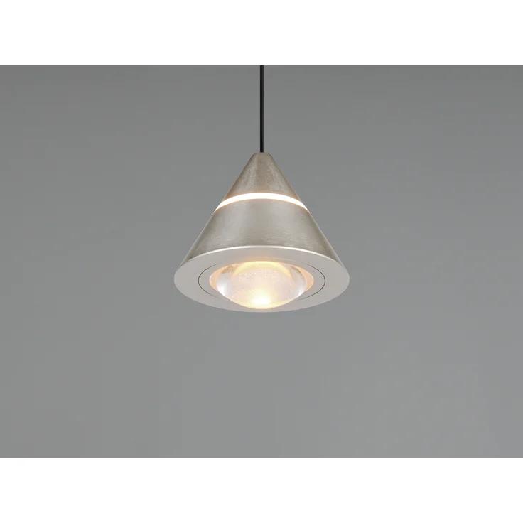 Kleine LED Pendelleuchte ROMEO höhenverstellbar, einflammig, Silber Ø 10cm – Bild 5