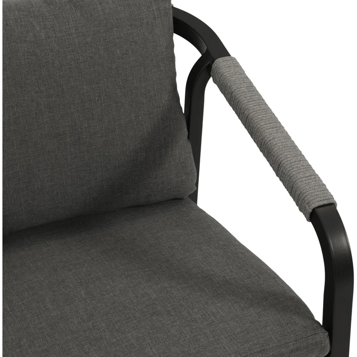 DEGAMO REIMS IV Gartengarnitur, Alu + Keramikoptik, anthrazit, 9-teilig grau (8x Stapelsessel, 1x Ausziehtisch 180/240x100cm) – Bild 3