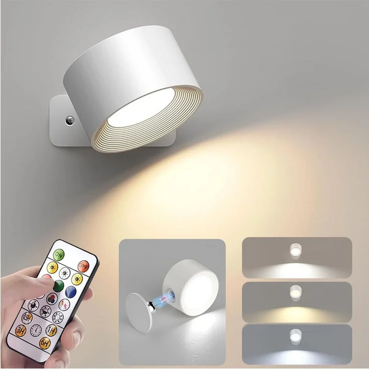 TUWENA LED Wandstrahler LED Wandleuchte Innen, 360°Drehbare Touch-Steuerung Wandlampe mit, 3 Dimmbar, 3 Farbtemperaturen, 16 RGB Farben, Touch und Fernbedienung – Bild 5