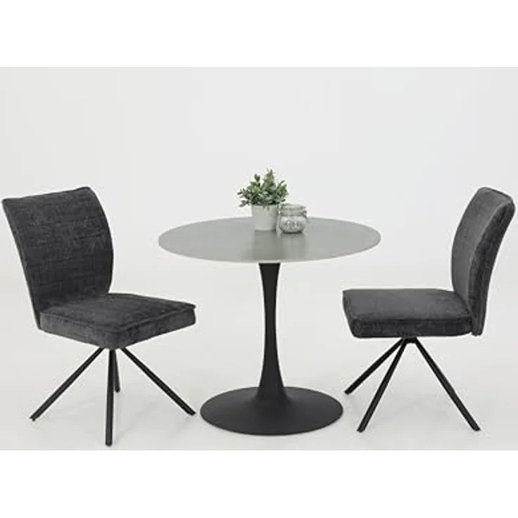 Hela Tische, Esstisch Rund Paola, Dekor Marmoroptik, Steinplatte-Sintered Stone 16mm Matt weiß, Maß Ø90x75 cm – Bild 5