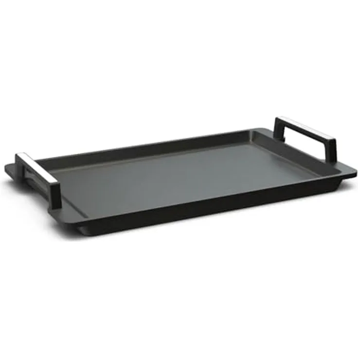 Hoffmann Germany Teppanyakiplatte Grillplatte Aluguss eckig 41x24 cm mit Griffen – Made in Germany, Aluguss (1-tlg, 1x Teppanyakiplatte 41x24 cm + Silikon-Füße), Teppanyaki, Antihaft, backofenfest bis 240°C, Induktion