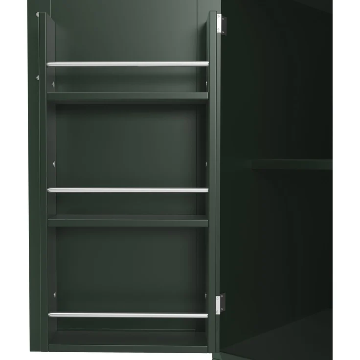 Seitenboard / Aufbewahrungsschrank / Küchenschrank / Buffetschrank, 120x40x188cm, mit LED-Beleuchtung, Snackregal & Getränkehaltern, 4 Türen & 2 große Schubladen, Grün/Schwarz/Weiß--Grün--120x40x188cm--YOUDENOVA – Bild 6