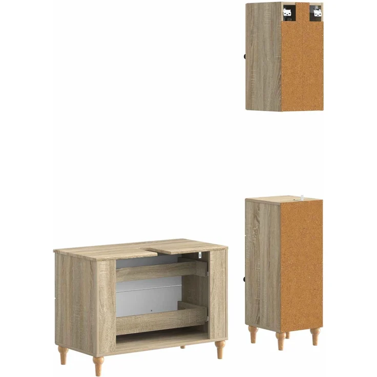 vidaXL 3-teiliges Badezimmer-Schranksystem ALKMAAR Sonoma-Eiche 3417749 – Bild 6