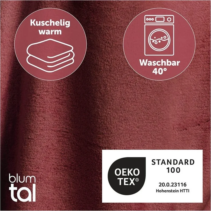 Wohndecke Kuscheldecke mit Ärmeln und Fußtasche, Blumtal – Bild 3