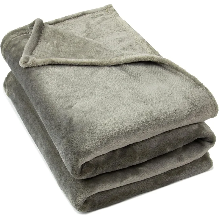 ZOLLNER Kuscheldecke flauschig, 150x200 cm, taupe, 100% Polyester
