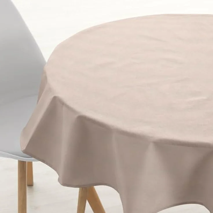 BELUM Tischdecke rund, Durchmesser 140, schmutzabweisend, 100% harzbeschichtete Baumwolle, Tischdecke ohne Wachstuch, Tischdecke aus Baumwolle, wasserdicht, schmutzabweisend, flüssigkeitsabweisend – Bild 2