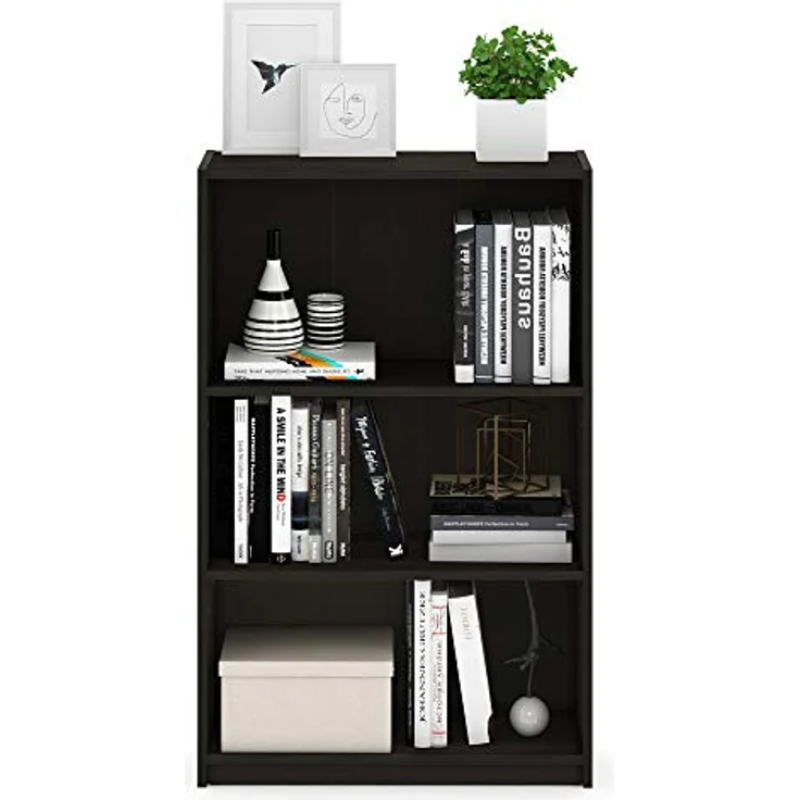 Furinno JAYA Einfaches Bücherregal, holz, Espresso, 24. 13x24. 13x102. 36 cm – Bild 8