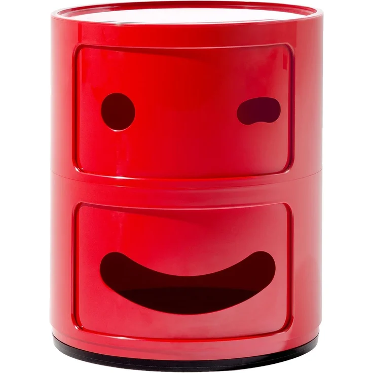 Kartell Componibili Container zwinkernd, Kunststoff, Rot, 32 x 32 x 40 cm