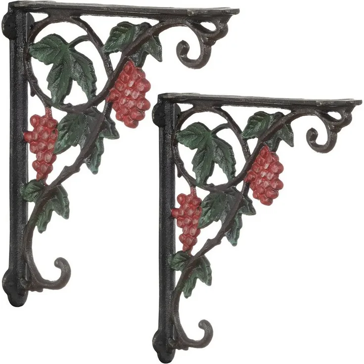 Moritz Wandregalhalter XL-62 A PAIR OF CAST IRON WALL BRACKETS, Wandwinkel Landhausstil Regale Küche Wohnzimmer Deko massiv Wandhalter