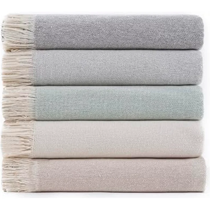 Todocama Mehrzweck-Tagesdecke, Tagesdecke, Überwurf für Bett, Sofaüberwurf, Jarapas, einfarbig (230x260 cm, dunkelgrau). – Bild 2