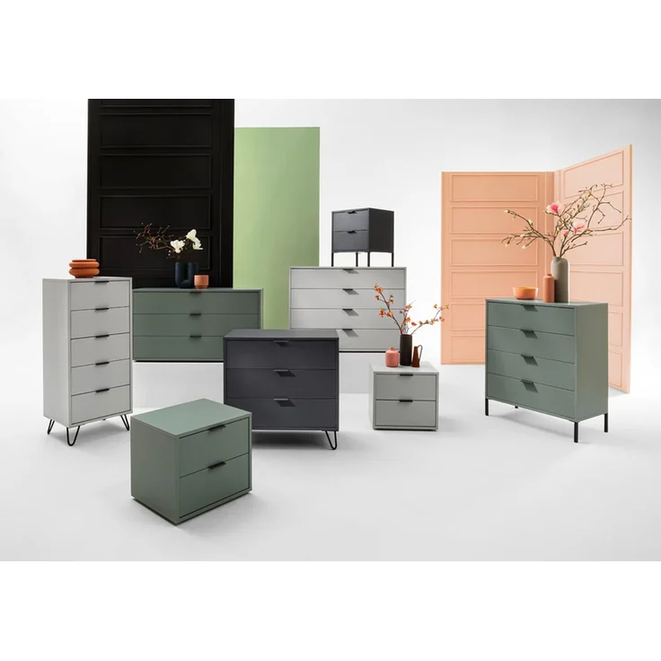 Schubkastenkommode >Bonnie< in pine green matt lack - 119x101x45cm (BxHxT) – Bild 7