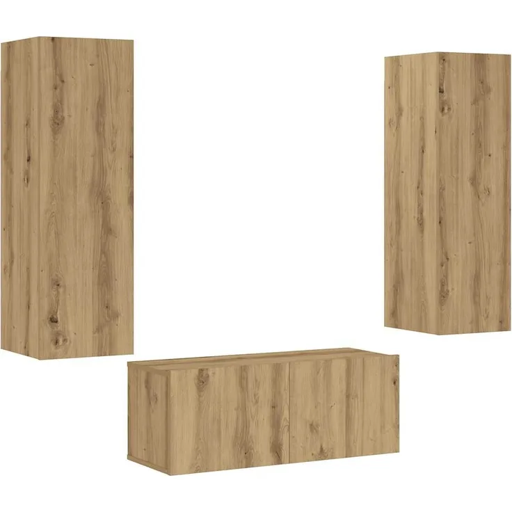 vidaXL TV-Wandschränke 3 Stk. Artisan-Eiche Holzwerkstoff 3328964