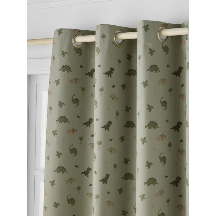 vertbaudet Vorhang Kinderzimmer Verdunkelungsvorhang MINISAURUS, Baumwolle/Polyester, mit Ösen