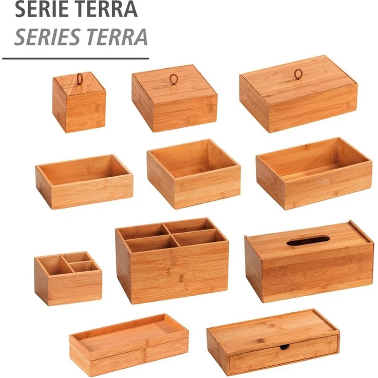 WENKO TERRA Aufbewahrungsbox, Braun, mit Schublade, aus Bambus – Bild 4