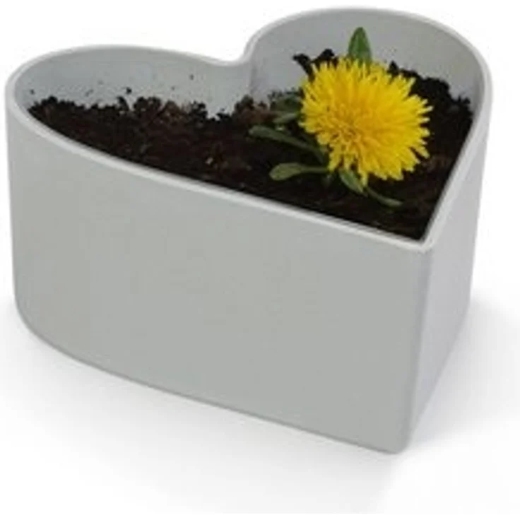 matches21 HOME & HOBBY Blumentopf Herz Pflanzschale für draussen Vintage Dekoschale grau 15 cm (1 St), Wetterfeste Blumen-Schale als Garten-Deko oder Friedhof Grab-Schmuck – Bild 6
