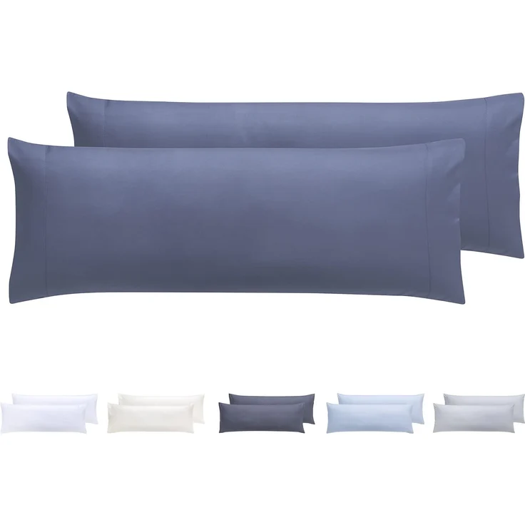 Kissenbezüge, extra weiche Mikrofaser, hypoallergen, Set mit 2 Kissenbezügen 105X40 cm Graublau