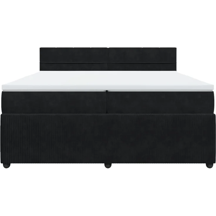 vidaXL Boxspringbett mit Matratze Schwarz 200x200 cm Samt 3287832 – Bild 4