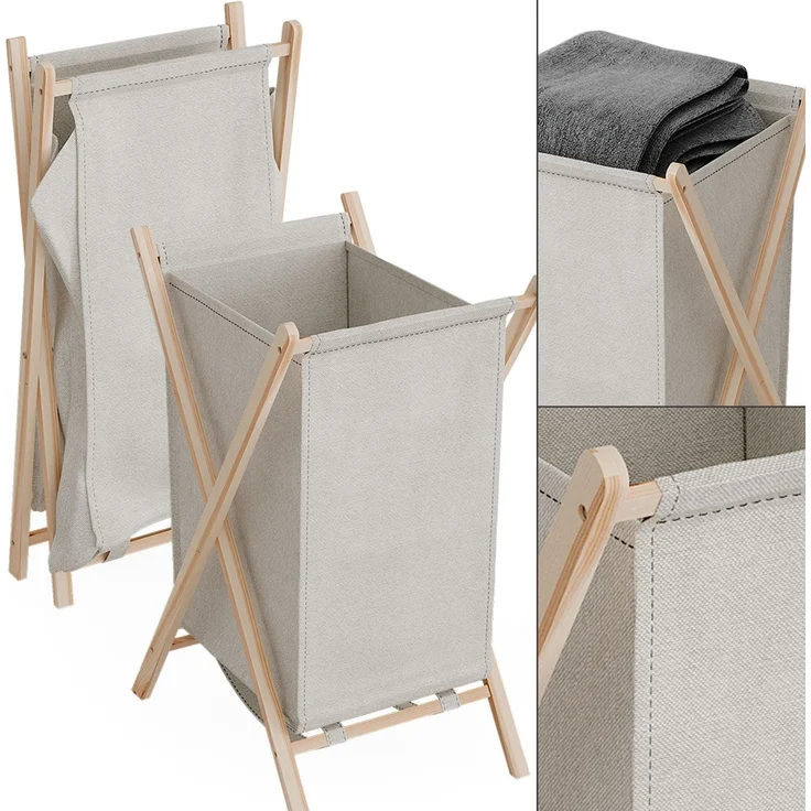 Wäschekorb Bruno Beige 40 x 64 cm Vicco – Bild 6