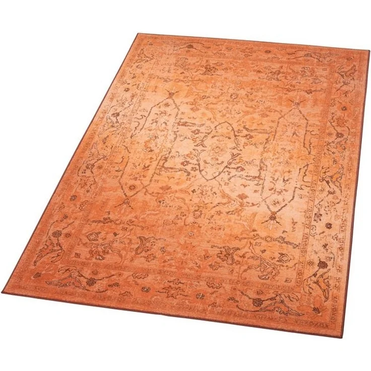 TaraCarpet Teppich Kurzflorteppich TaraCarpet Rainbow Oriental moderner Orientteppich, rechteckig, Höhe: 14 mm, Orientalisches Design in orange auch für das Jugendzimmer – Bild 4