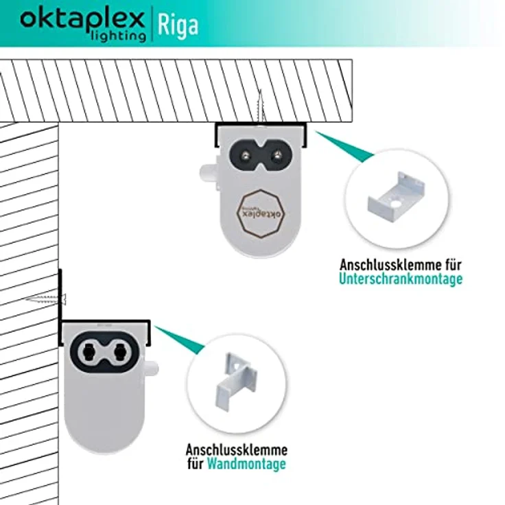 Oktaplex lighting LED Unterbauleuchte 2x Oktaplex RIGA Unterbauleuchte 9W 3000K, Ein-/Ausschalter, LED fest verbaut, Warmweiß – Bild 6