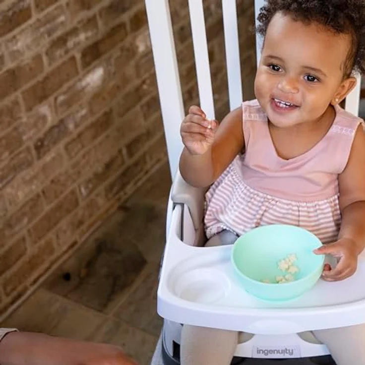 Ingenuity 2 in 1 Sitzerhöhung Stuhl, Babysitzerhöhung & Kleinkindersitz mit abnehmbaren Tablett, Essen & Fütterung Sitz für Kleinkinder, leicht zu reinigen, ideal für unterwegs, Beige, ab 6 Monaten – Bild 17