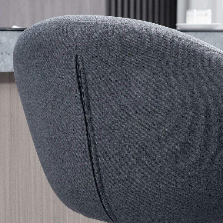 Barhocker mit Fußstütze; höhenverstellbar, Leinenoptik, 54 cm x 54 cm x 112 cm, Grau--Dunkelgrau--112x54x54cm--YOUDENOVA – Bild 10
