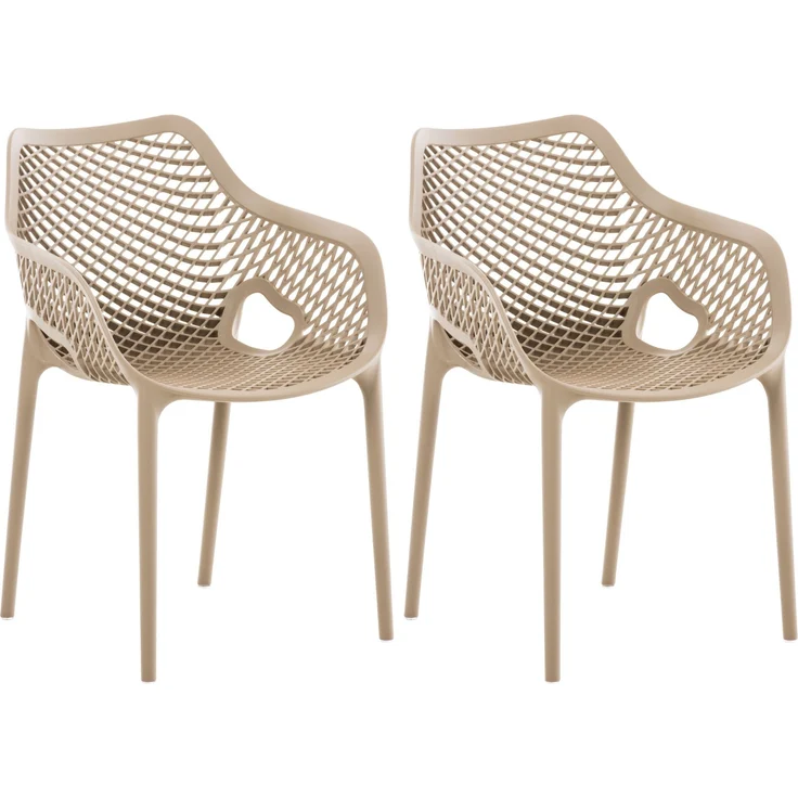 CLP Gartenstuhl Air XL 2er Set - Modernes Design, Kunststoff, Wetterfest, Stapelbar,schlamm – Bild 1