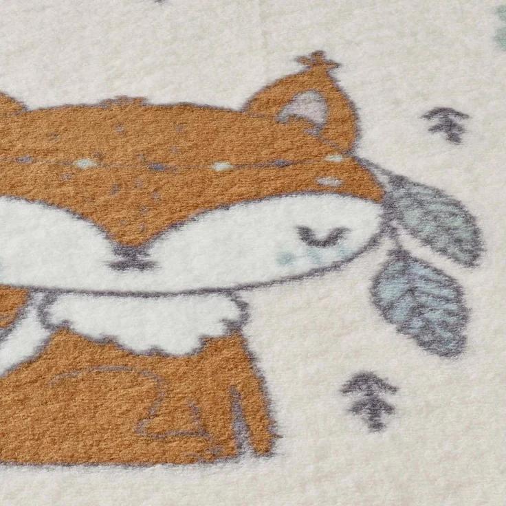 TaraCarpet Kinderteppich Kinderzimmerteppich Soft Kids kuschelig weich in verschiedenen Designs, rechteckig, Höhe: 18 mm, Eichhörnchen hell Kinderzimmer Babyzimmer Junge Mädchen 80X150 – Bild 3