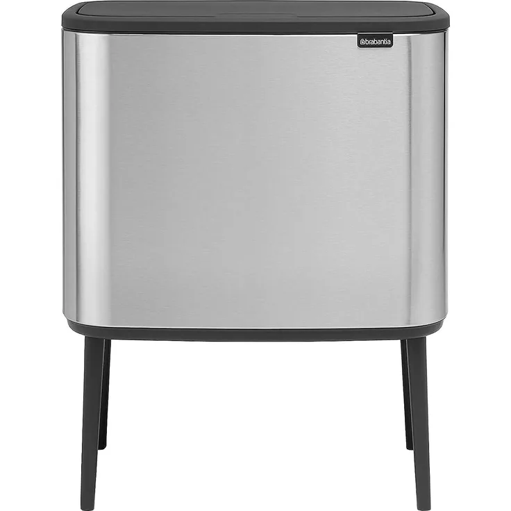 Brabantia 'Bo Touch Bin' Mülleimer, Stahl, 33 (3x11) Liter, Stahl matt
