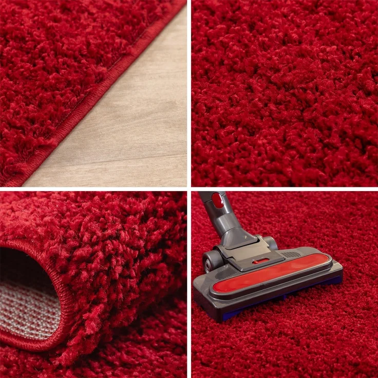 SIMPEX24 Teppich Unicolor - Einfarbig, Läufer, Höhe: 30 mm, Einfarbig Shaggy Teppich Wohnzimmer Langflor Versch. Farben und Größen – Bild 2