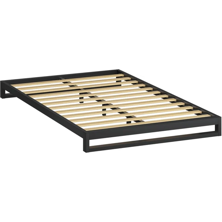 skølm 'Vidar' Bett 120x200 cm, Metall, schwarz, Höhe 15 cm hoch, Doppelbett mit Lattenrost – Bild 2