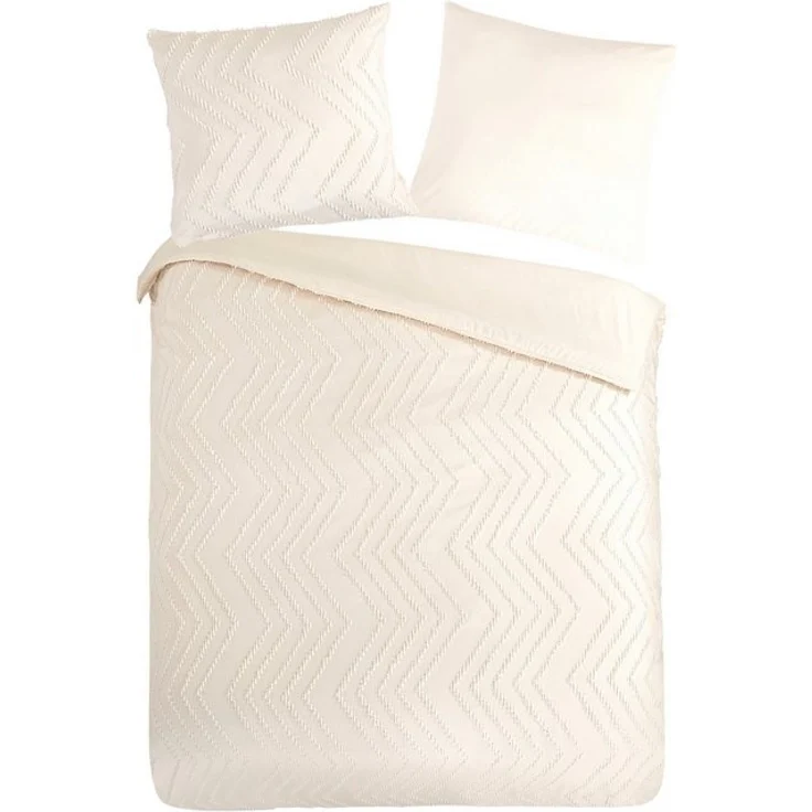 Pure Microfaser Bettwäsche 155 X 220 cm + 1- 80 X 80 cm Zigzag luxury zizag piping/ embroidery weiß – Bild 4