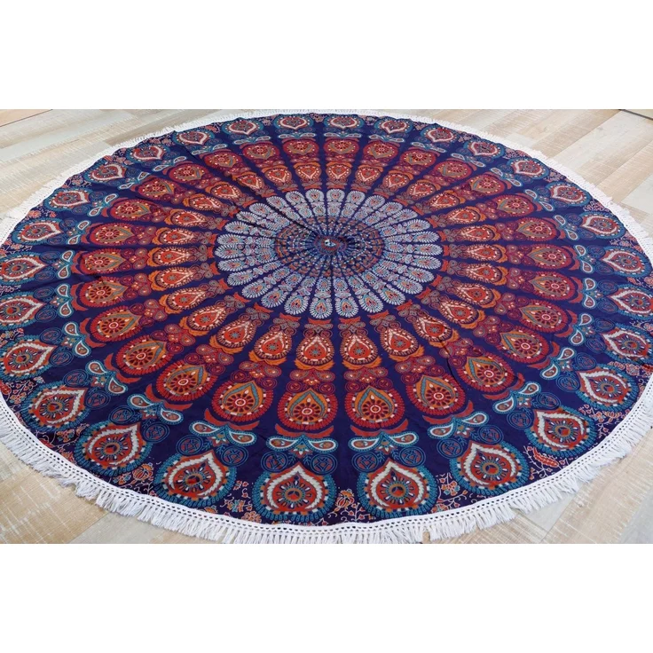 Guru-Shop Tagesdecke Rundes indisches Mandala Tuch, Boho Tagesdecke,.. – Bild 1