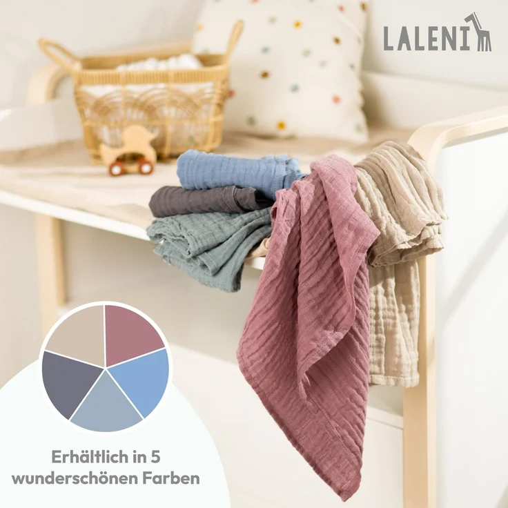 Laleni Spucktuch Spucktücher Baby aus Reiner Baumwolle in 70x70, (20-tlg), OEKO-TEX Zertifizierte Mulltücher – Bild 7