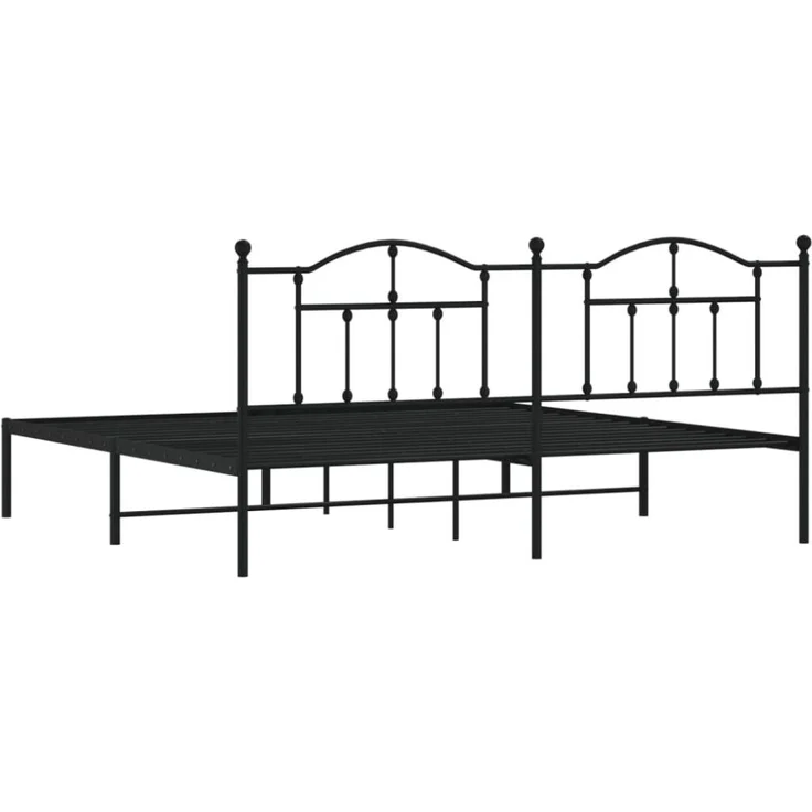 vidaXL Bettgestell mit Kopfteil Metall Schwarz 200x200 cm 353446 – Bild 3