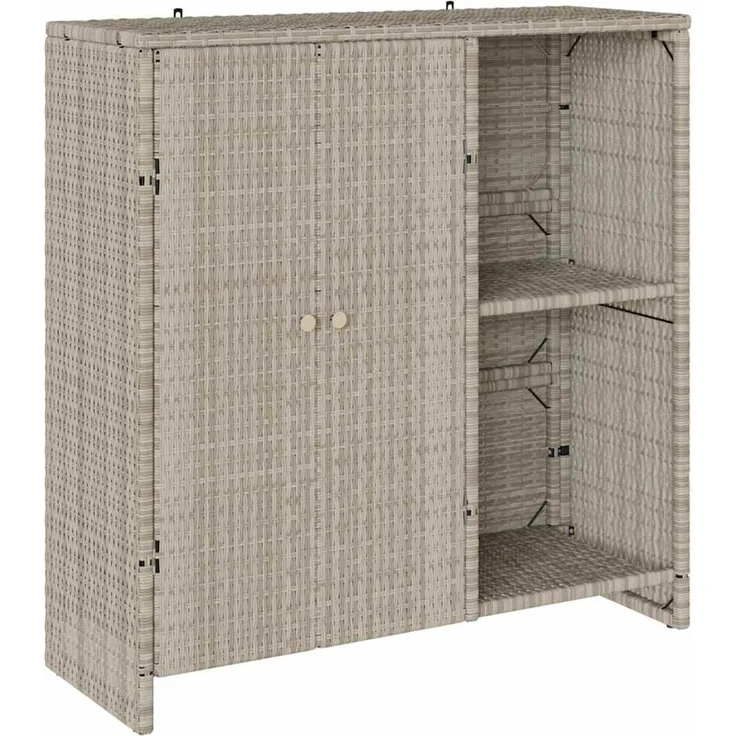 vidaXL Aufbewahrungsschrank mit Tür Hellgrau 100 x 36 x 102 cm Rattan 4103825 – Bild 1