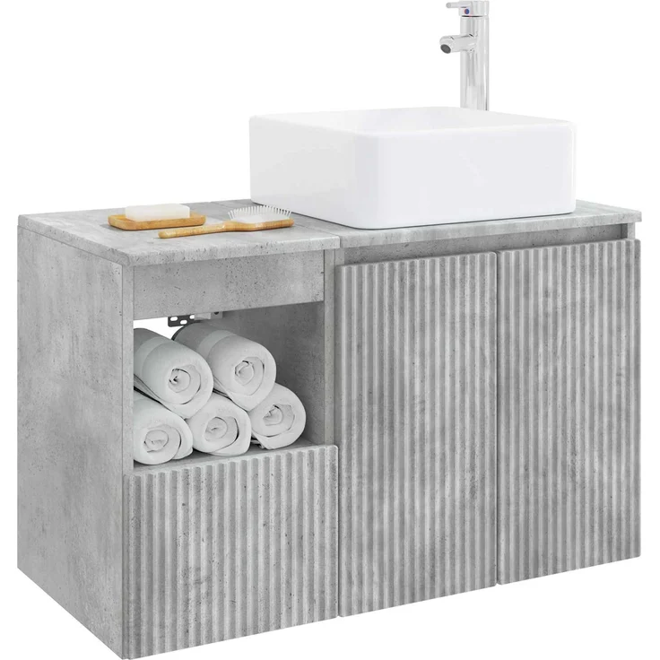 vidaXL Badezimmerschrank-Set 2 stk. Betongrau 79,5 x 41 x 80 cm 3404047 – Bild 3