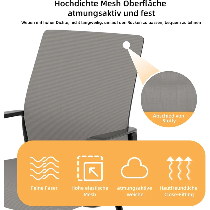 Minimalist Modern Office Chair – Metal Frame, Soft & Comfortable, Home & Office Use, Multiple Colors Available--Grau + Schwarz--45x55x90cm--YOUDENOVA – Bild 10