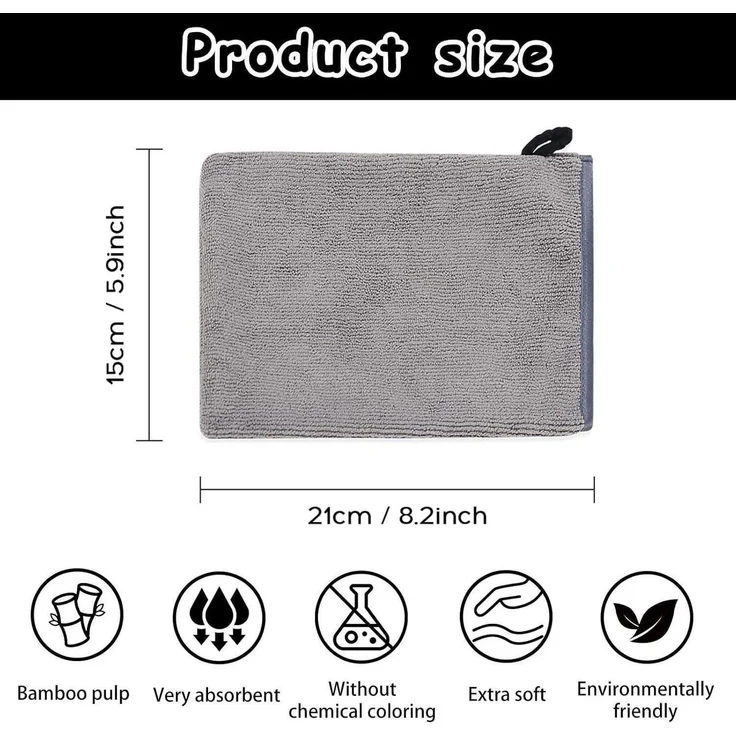 YYTECH Waschhandschuhe 6 Stück Premium Frottee 100% Baumwolle 16x21cm – Bild 2