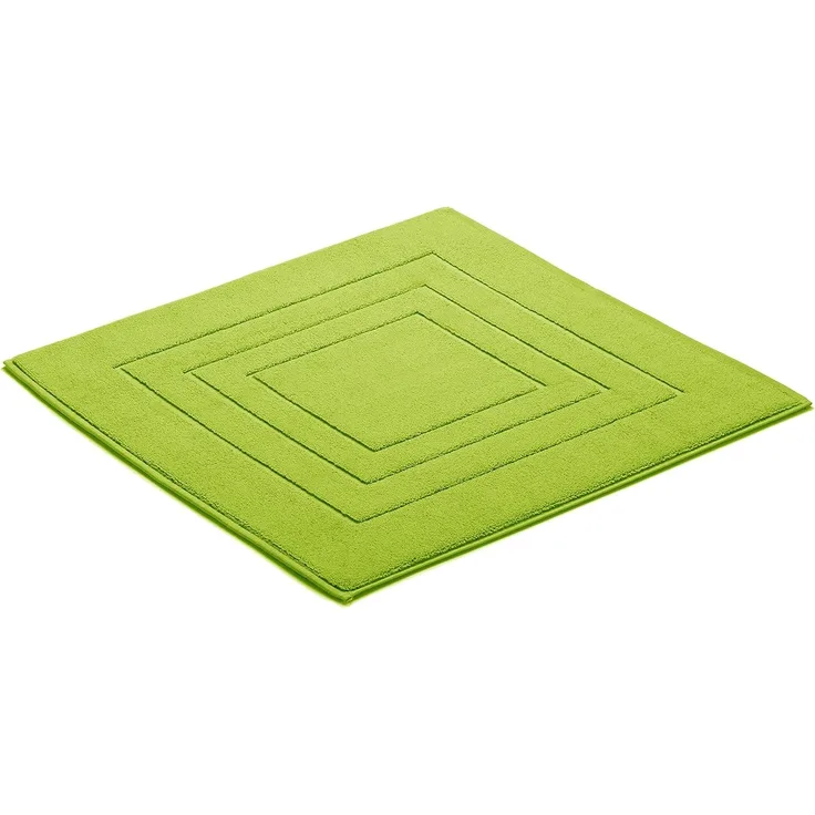 Vossen Badematte Feeling, Höhe 10 mm, beidseitig nutzbar, fußbodenheizungsgeeignet, Baumwolle, quadratisch, Badteppich, Uni-Farben, mit Bordüre, Hoch-Tief Effekt, reine Baumwolle