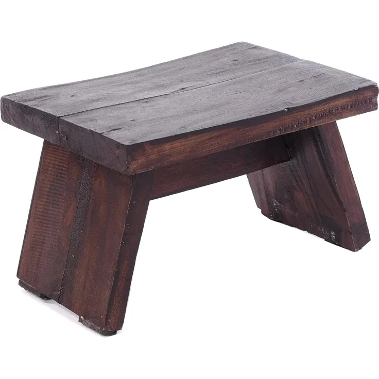 DESIGN DELIGHTS Hocker NOSTALGISCHER FUßHOCKER "SCHEMEL", Altholz massiv, Holzhocker, Farb