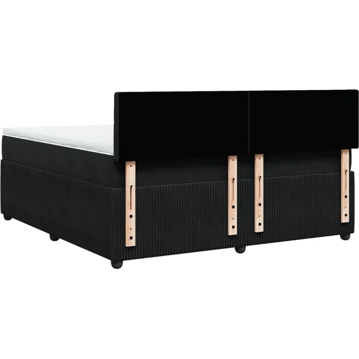 vidaXL Boxspringbett mit Matratze Schwarz 180x200 cm Samt 3290120 – Bild 8