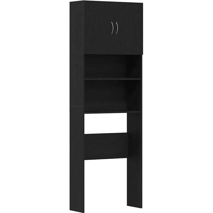 vidaXL Waschmaschinenschrank Schwarz Eichen-Optik 64x24x190 cm 859128 – Bild 1