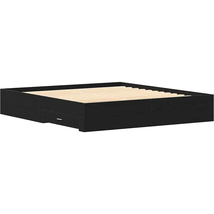 vidaXL Bettrahmen Schwarz Eichen-Optik 180 x 200 cm Holzwerkstoff 3333962 – Bild 7