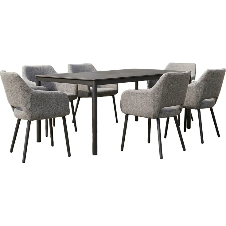 KAWOLA Gartenmöbel Set AMUR 7-tlg. Aluminium grau x x cm – Bild 3
